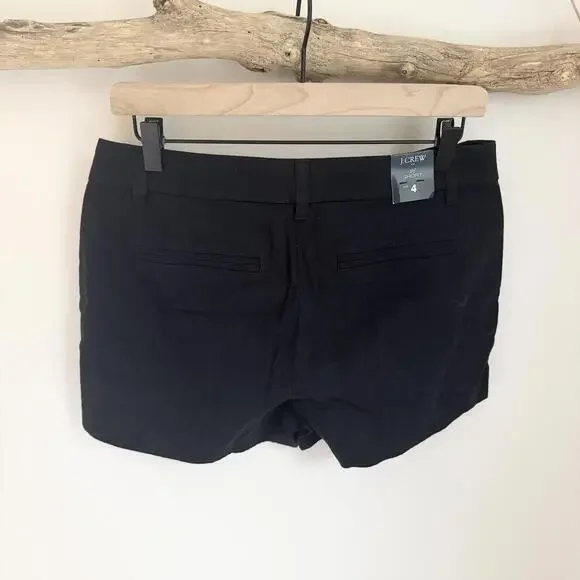 J. Crew Chic Black Tailored Chino Shorts - Size 4 - Picture 6 of 9